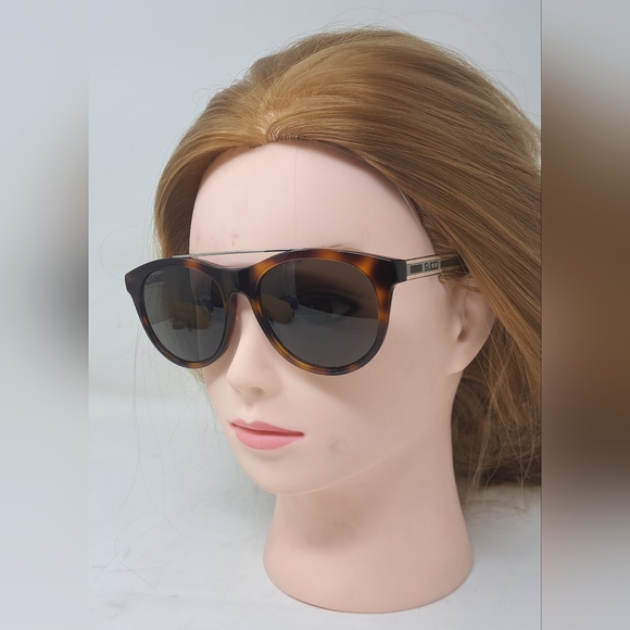 NWT Gucci Women's Sunglasses Round Havana Silver Crystal GG0559S 54-18-145 - Picture 14 of 16